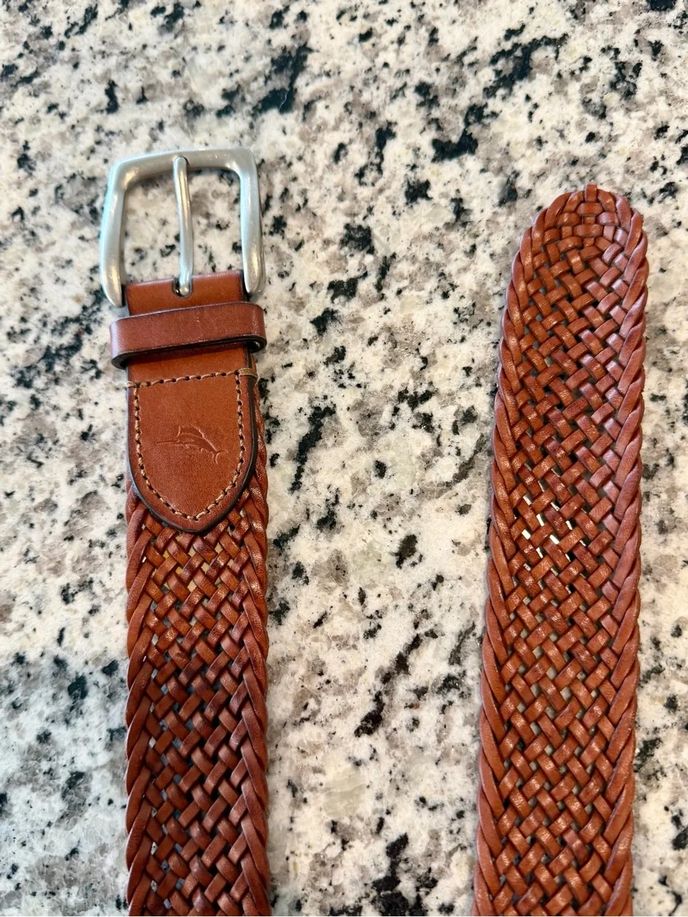 NEW Tommy Bahama Braided Woven Leather Belt - Men's 42 / 44 - 11TM04XZ06-251 Tan